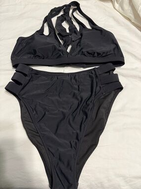 popvil High Waisted Bikini for Women Two Piece Swimsuit Halter Top Bathing Suit
